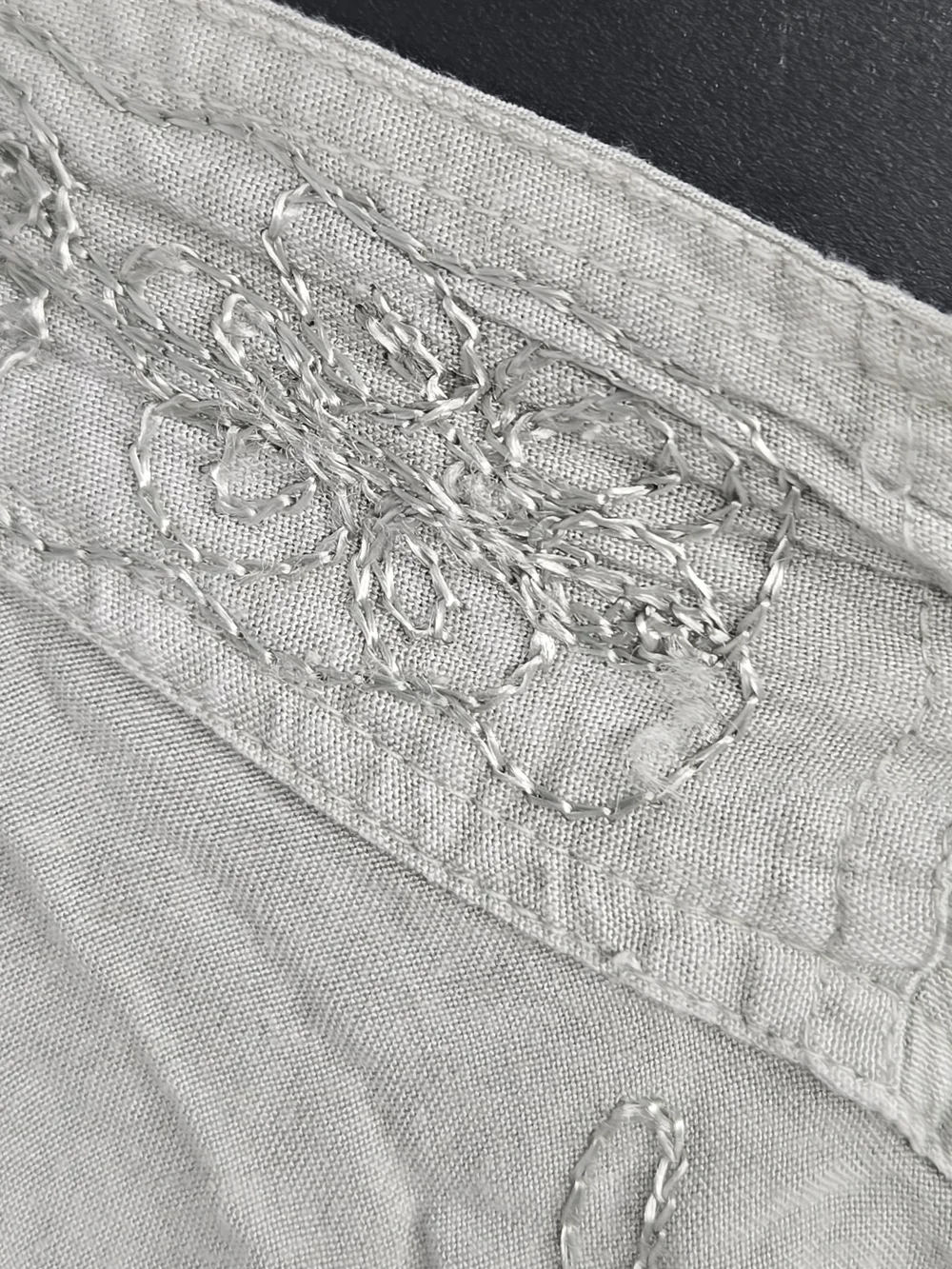 Embroidered Lace-Up Light Blue Circle Skirt